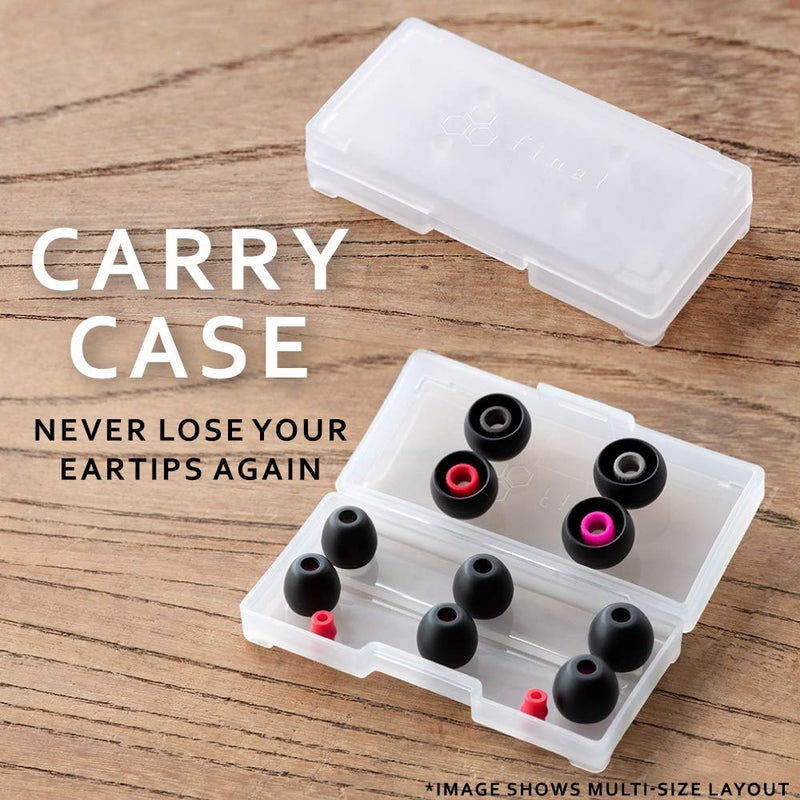 Final Audio Black+Black/Red Silicone Type E Eartips kit with Case and Nozzle Adaptor Compatible with AKG, Audio-Technica, Beats by Dre, Campfire Audio, Empire Ears, Shure, Sony, Westone (Large) - Image 4